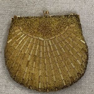 Vintage Gold Beaded Sea Shell Mini Bag